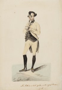 Sr. Matthews como Caleb Quotem nos Wags of Windsor, York, c.1820 de English School