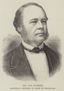 Sr. Ole Richter, Ministro de Estado norueguês em Estocolmo (gravura) de English School