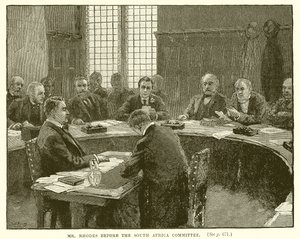 Sr. Rhodes antes do Comitê da África do Sul de English School