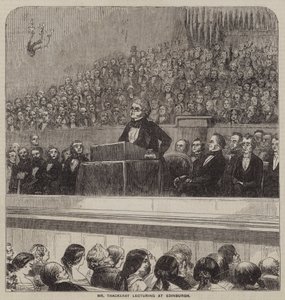 Sr. Thackeray a dar aulas em Edimburgo (gravura) de English School