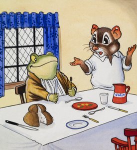 Sr. Sapo esperando por sua comida de English School