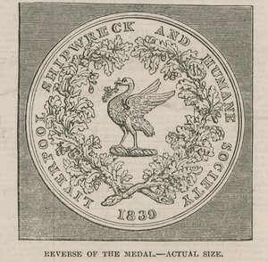 Projeto de Wyons para a Medalha de Naufrágio do Liverpool e Humane Societys de English School