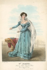 Sra. Charton, artista do Theatre Royal de lOdeon, no papel de Leonore em Fiesque de English School