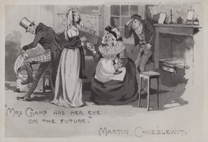 Sra. Gamp, Martin Chuzzlewit (foto a p/b) de English School