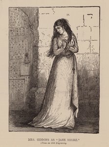 A Sra. Siddons como "Jane Shore" (gravura) de English School