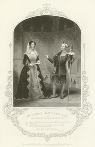 Sra. Ternan e Sr. Lewis Ball como a Condessa Rousillon e seu palhaço, Alls Bem Que Termina Bem, Ato I, cena iii de English School