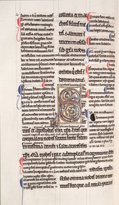 Sra. 27, f.109v: Página de uma cópia lustrada do Novo Testamento (vellum) de English School