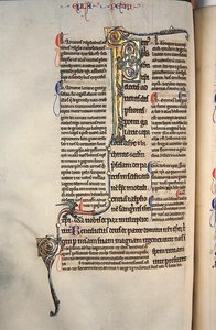 Sra. 27, f.97v: Página de uma cópia lustrada do Novo Testamento (vellum) de English School