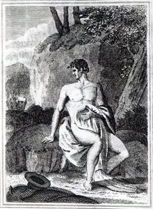 Mungo Park, na África, uma ilustração de "Viagens nos distritos do interior da África: realizada nos anos de 1795, 1796 e 1797", publicada em 1816 (impressão) de English School
