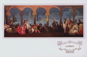 Murais no restaurante Peter Robinson: Carmen (litografia a cores) de English School