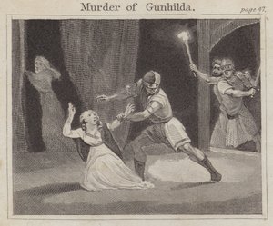 Assassinato de Gunhilda (gravura) de English School