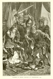 Assassinato do Príncipe Eduardo em Tewkesbury, 1471 de English School