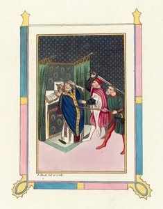 Assassinato de Thomas Becket (gravura colorida) de English School