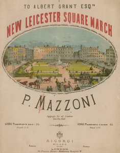 Partitura de New Leicester Square March por P Mazzoni de English School