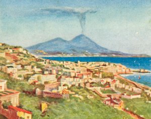 Nápoles, a cidade e a baía (litografia a cores) de English School