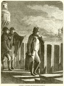 Napoleão I. assistindo a destruição de Moscou de English School