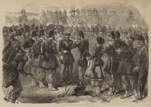 Napoleão, o Terceiro no Acampamento em Chalons (gravura) de English School