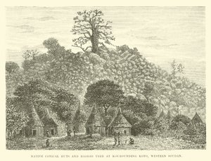 Cabanas nativas e Baobá em Kourounding Koto, Western Soudan de English School