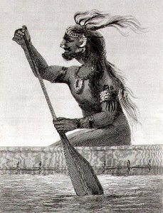 Nativo da Nova Guiné, gravada por S. Bull (gravura) de English School