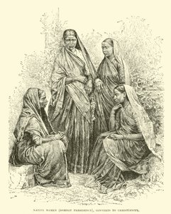 Mulheres nativas (presidência de Bombaim) se convertem ao cristianismo de English School