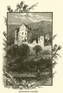 Castelo de Neidpath (gravura) de English School