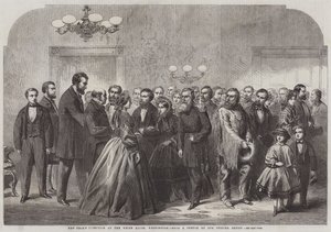 Recepção de Ano Novo na Casa Branca, Washington (gravura) de English School