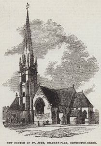 Nova Igreja de São Judas, Mildmay-Park, Newington-Green (gravura) de English School