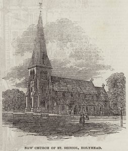 Nova Igreja de St Seiriol, Holyhead (gravura) de English School