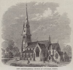 Nova Igreja Congregacional em Lewisham, Surrey (gravura) de English School