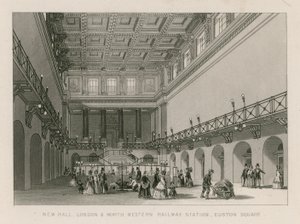 New Hall, Londres e North Western Railway Station, Euston Square, Londres de English School