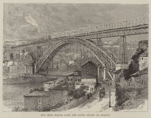 Nova ponte de ferro sobre o rio Douro no Porto de English School