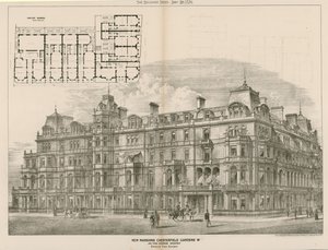 Novas mansões, Chesterfield Gardens, Londres W, John Thomas Wimperis, arquiteto de English School