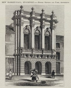 New Market-Hall, Stockport (gravura) de English School