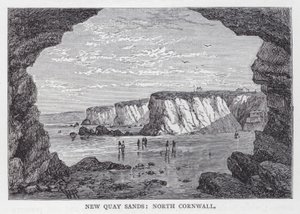 New Quay Sands, North Cornwall (gravura) de English School