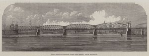 New Railway-Bridge over the Rhine, perto de Mayence (gravura) de English School