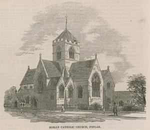 Nova Igreja Católica Romana perto de West India Docks de English School