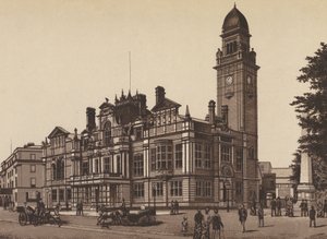 New Town Hall, Leamington (litografia) de English School
