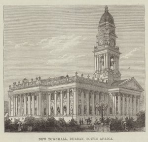 New Townhall, Durban, África do Sul (gravura) de English School