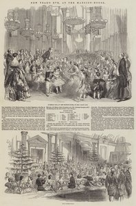 Véspera de Ano Novo, na Mansion-House (gravura) de English School