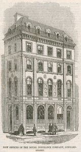 Novos escritórios da Royal Insurance Company, Lombard Street, Londres de English School