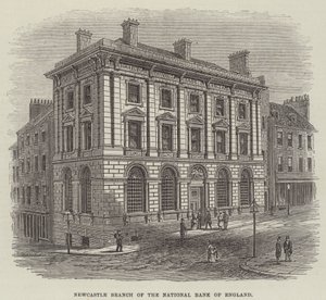 Agência de Newcastle do Banco Nacional de Inglaterra (gravura) de English School