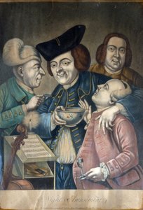 Diversão Nocturna, c.1770 (mezzotint colorido à mão) de English School