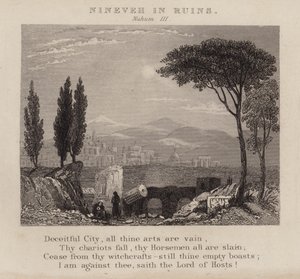 Nineveh em ruínas, Nahum III (gravura) de English School