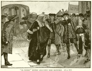 No Popery Rioters assaltando Lord Mansfield de English School