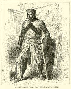 Norman Baron com machado de batalha e escudo de English School