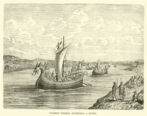 Embarcações normandas subindo o rio de English School