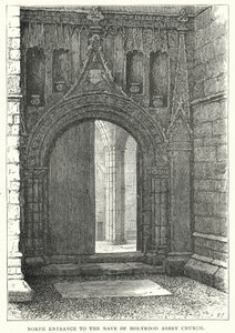 Entrada Norte da Nave da Igreja da Abadia de Holyrood (gravura) de English School