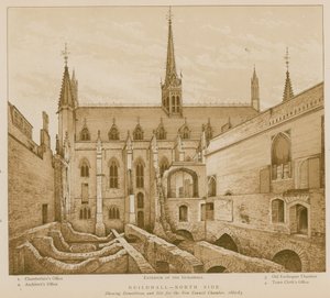 Lado norte de Guildhall, Londres de English School