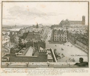Vista norte, de, westminster, de, a, telhado, de, a, banqueting, casa, whitehall de English School
