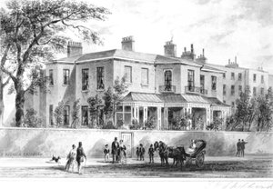 Vista noroeste da casa de Camelford, 1850 de English School